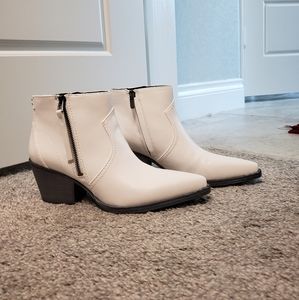 White ankle boots
